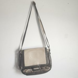 Brighton Tosha Leather & Snakeskin Crossbody Purse Adjustable Strap